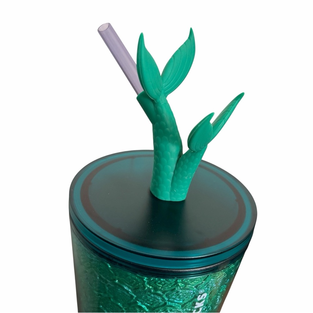 🌊STARBUCKS 2025 Scaled Siren Venti (24oz) Cold Cup Tumbler W/Twin Tales Topper - Picture 2 of 4